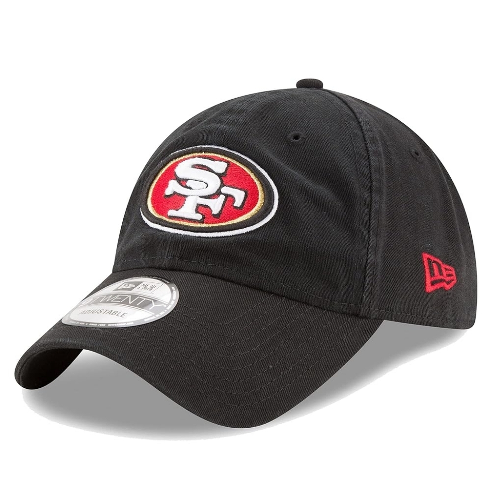 New Era Black San Francisco Cap 9tventy with Red Embroidery Adjustable Hat NFL